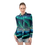 Aurora Borealis Long Sleeve Chiffon Shirt