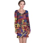 Zig Zag Pattern Geometric Design Long Sleeve Nightdress