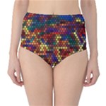 Zig Zag Pattern Geometric Design Classic High-Waist Bikini Bottoms