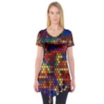 Zig Zag Pattern Geometric Design Short Sleeve Tunic 