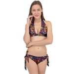 Zig Zag Pattern Geometric Design Tie It Up Bikini Set