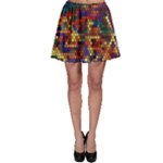 Flower Retro Funky Psychedelic Skater Skirt