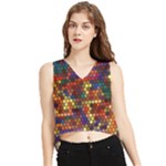 Pattern Dots Wallpaper Seamless Pattern V-Neck Cropped Tank Top