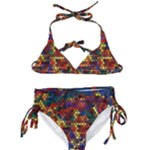 Flower Retro Funky Psychedelic Kids  Classic Bikini Set