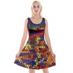 Hexagon Honeycomb Pattern Design Reversible Velvet Sleeveless Dress