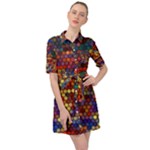 Flower Retro Funky Psychedelic Belted Shirt Dress