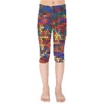 Hexagon Honeycomb Pattern Design Kids  Capri Leggings 