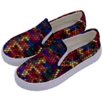 Hexagon Honeycomb Pattern Design Kids  Canvas Slip Ons