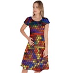 Flower Retro Funky Psychedelic Classic Short Sleeve Dress