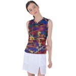 Flower Retro Funky Psychedelic Women s Sleeveless Sports Top