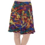 Hexagon Honeycomb Pattern Design Fishtail Chiffon Skirt