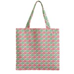 Pattern Flowers Geometric Zipper Grocery Tote Bag