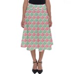 Pattern Flowers Geometric Perfect Length Midi Skirt