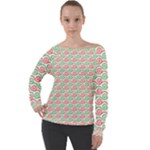 Pattern Flowers Geometric Off Shoulder Long Sleeve Velour Top