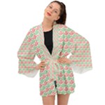 Pattern Flowers Geometric Long Sleeve Kimono