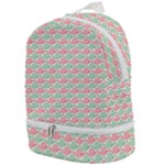 Background Pattern Leaves Texture Zip Bottom Backpack