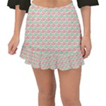 Spirals Geometric Pattern Design Fishtail Mini Chiffon Skirt