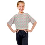 Background Pattern Leaves Texture Kids Mock Neck T-Shirt