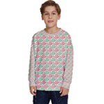 Background Pattern Leaves Texture Kids  Crewneck Sweatshirt