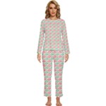 Background Pattern Leaves Texture Womens  Long Sleeve Lightweight Pajamas Set