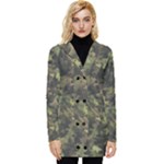 Birds Pattern Colorful Button Up Hooded Coat 