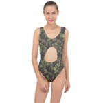 Birds Pattern Colorful Center Cut Out Swimsuit