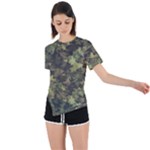 Flowers Pattern Flora Asymmetrical Short Sleeve Sports T-Shirt