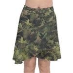 Camouflage Military Chiffon Wrap Front Skirt