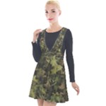 Camouflage Military Plunge Pinafore Velour Dress