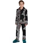 Abstract City Retro Sunset Night Kids  Long Sleeve Velvet Pajamas Set