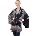 Aesthetic Outer Space Cartoon Art Long Sleeve Velvet Kimono 