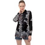 Aesthetic Outer Space Cartoon Art Long Sleeve Satin Shirt