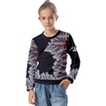 Aesthetic Outer Space Cartoon Art Kids  Long Sleeve T-Shirt with Frill 