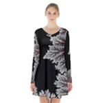 Silhouette Of Aurora Borealis Long Sleeve Velvet V-neck Dress