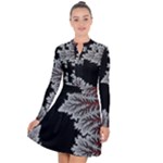 Silhouette Of Aurora Borealis Long Sleeve Panel Dress