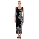 Jungle Road Hawaii Asphalt Mountains Green Fitted Maxi Dress