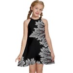 Silhouette Of Aurora Borealis Kids  Halter Collar Waist Tie Chiffon Dress