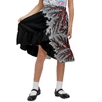 Jungle Road Hawaii Asphalt Mountains Green Kids  Ruffle Flared Wrap Midi Skirt