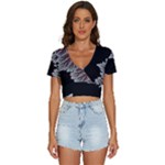 Jungle Road Hawaii Asphalt Mountains Green V-Neck Crop Top