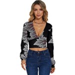 Foroest Nature Trippy Long Sleeve Deep-V Velour Top