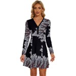 Foroest Nature Trippy Long Sleeve Deep V Mini Dress 