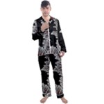 Planet Psychedelic Art Psicodelia Men s Long Sleeve Satin Pajamas Set
