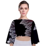 Planet Psychedelic Art Psicodelia Tie Back Butterfly Sleeve Chiffon Top