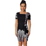 Planet Psychedelic Art Psicodelia Fitted Knot Split End Bodycon Dress