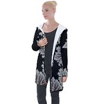 Abstract Complex Fractal Math Longline Hooded Cardigan