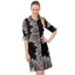 Abstract Complex Fractal Math Long Sleeve Mini Shirt Dress