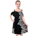 Abstract Complex Fractal Math Kids  Cut Out Shoulders Chiffon Dress