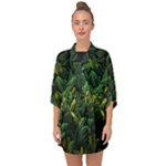 Banana leaves Half Sleeve Chiffon Kimono