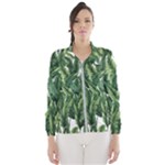 Green banana leaves Women s Windbreaker