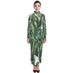 Green banana leaves Turtleneck Maxi Dress